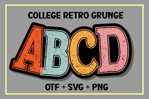 College Retro Grunge: A Creative Font for Vibrant Designs