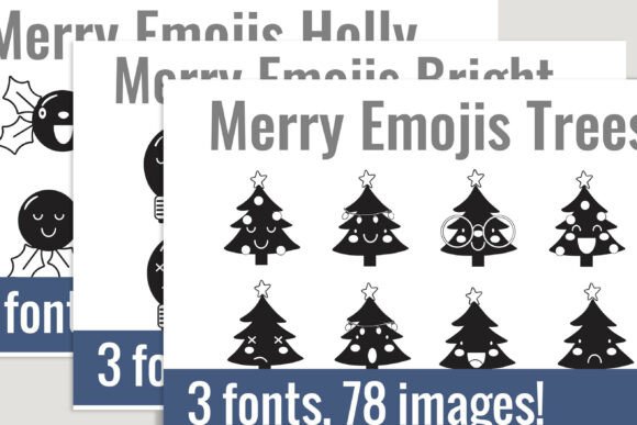 Merry Emojis Trees Dingbats: A Festive Trio for Playful Design